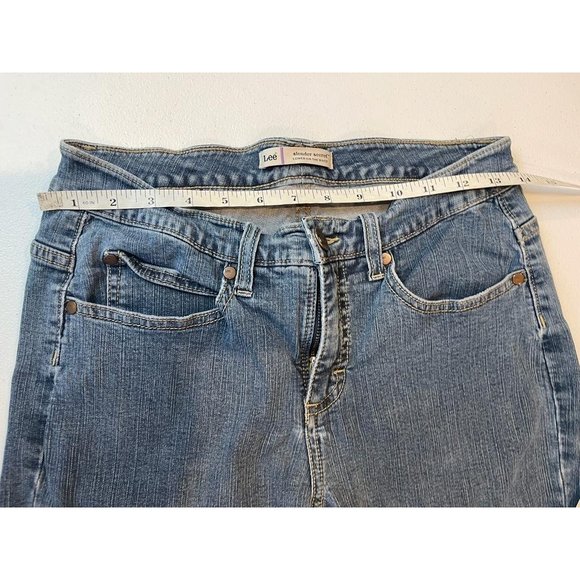 Lee Women Jeans Straight Leg Slender Secret Lower On The Waist Mid Rise Blue W28 - Picture 6 of 8